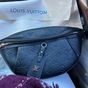 Monogram  Fashion Bag Black . Black Embossed Women's Bag